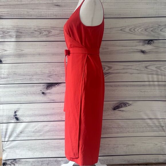 Everlane Orange Midi Length Wrap Dress - Picture 6 of 11